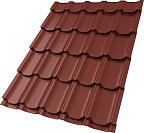 Металлочерепица GL, Kvinta plus, 0,5 Satin RAL 3009, оксидно-красный