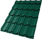 Металлочерепица GL, Kvinta plus, 0,5 Satin RAL 6005, зеленый
