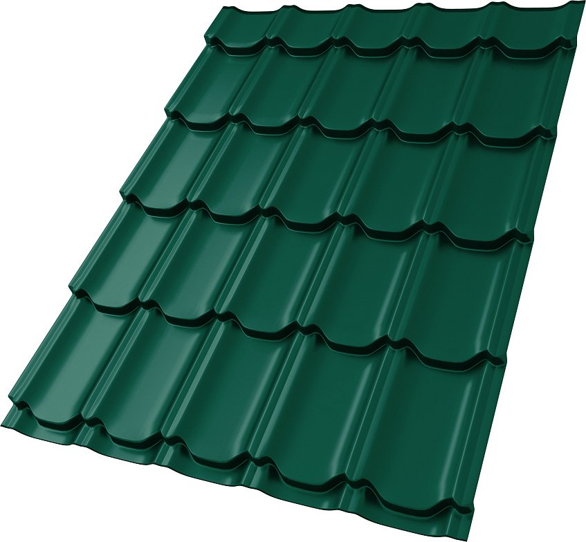 Металлочерепица GL, Kvinta plus, 0,5 Satin RAL 6005, зеленый