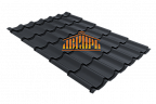 Металлочерепица GL, Classic, v01 0,5 Drap RAL 7024, мокрый асфальт