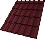 Металлочерепица GL, Classic, v01 0,5 Satin Matt TX RAL 3005, красное вино