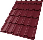Металлочерепица GL, Kvinta plus, 0,5 Satin RAL 3005, красное вино