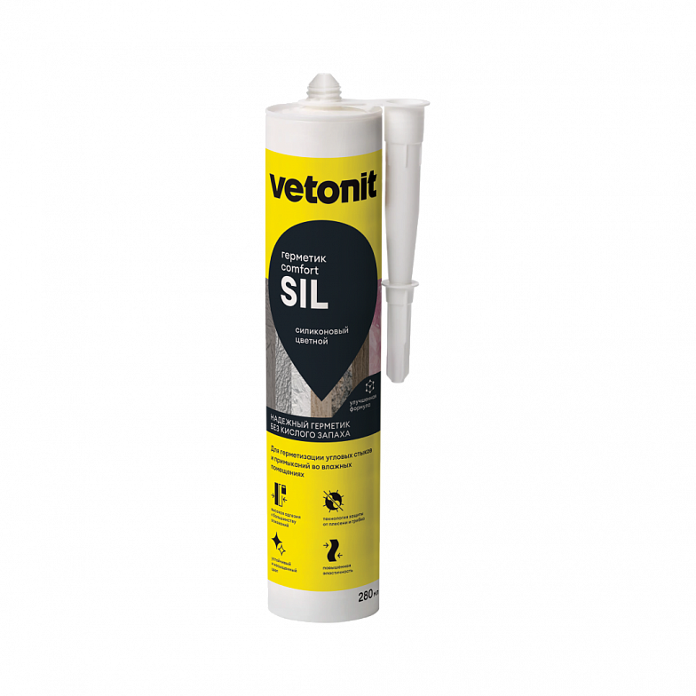 Vetonit Comfort Sil, Цветной силиконовый герметик, туба 280 мл.