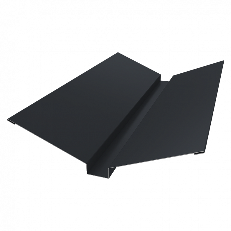 Планка ендовы верхней 115х30х115 0,5 Atlas X с пленкой RAL 7024 мокрый асфальт (3м)