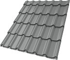 Металлочерепица GL, Classic, v01 0,5 Satin RAL 9006, бело-алюминиевый